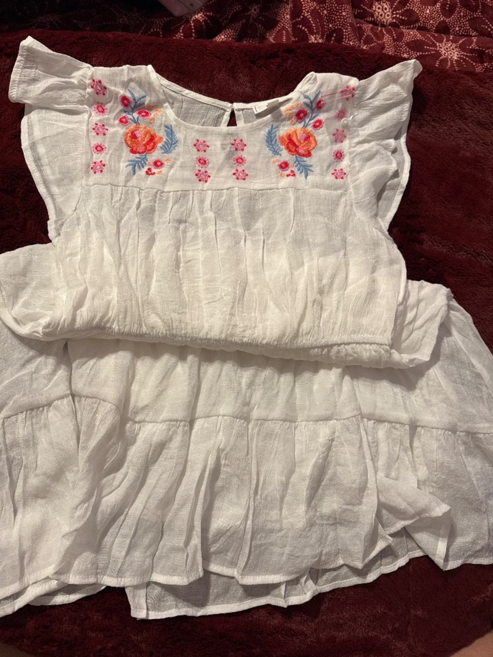 Embroidered white dress